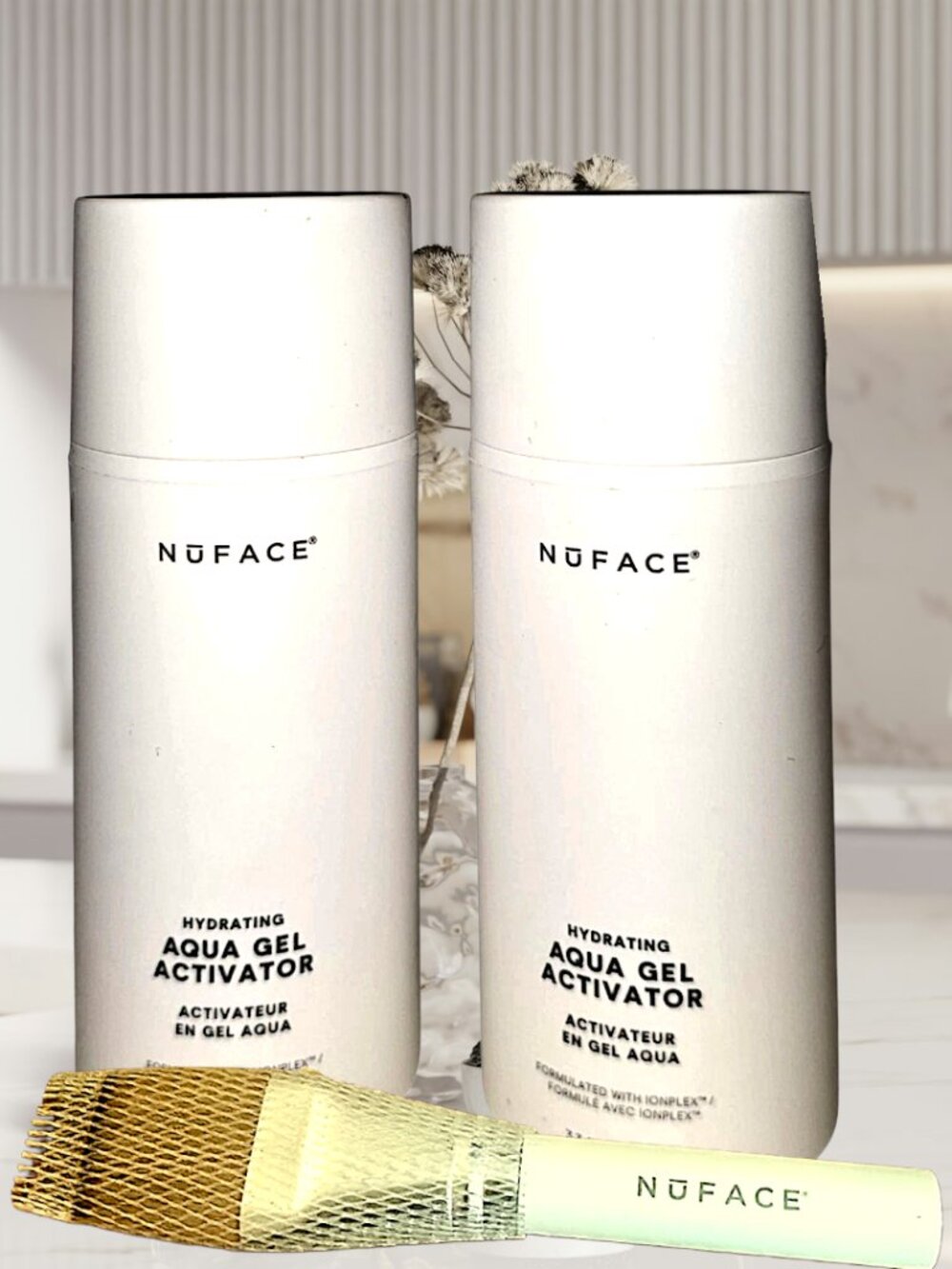 NuFace Aqua Gel Activator Bundle (2x) 3.3oz /Free Brush/Free Ship/NEW
